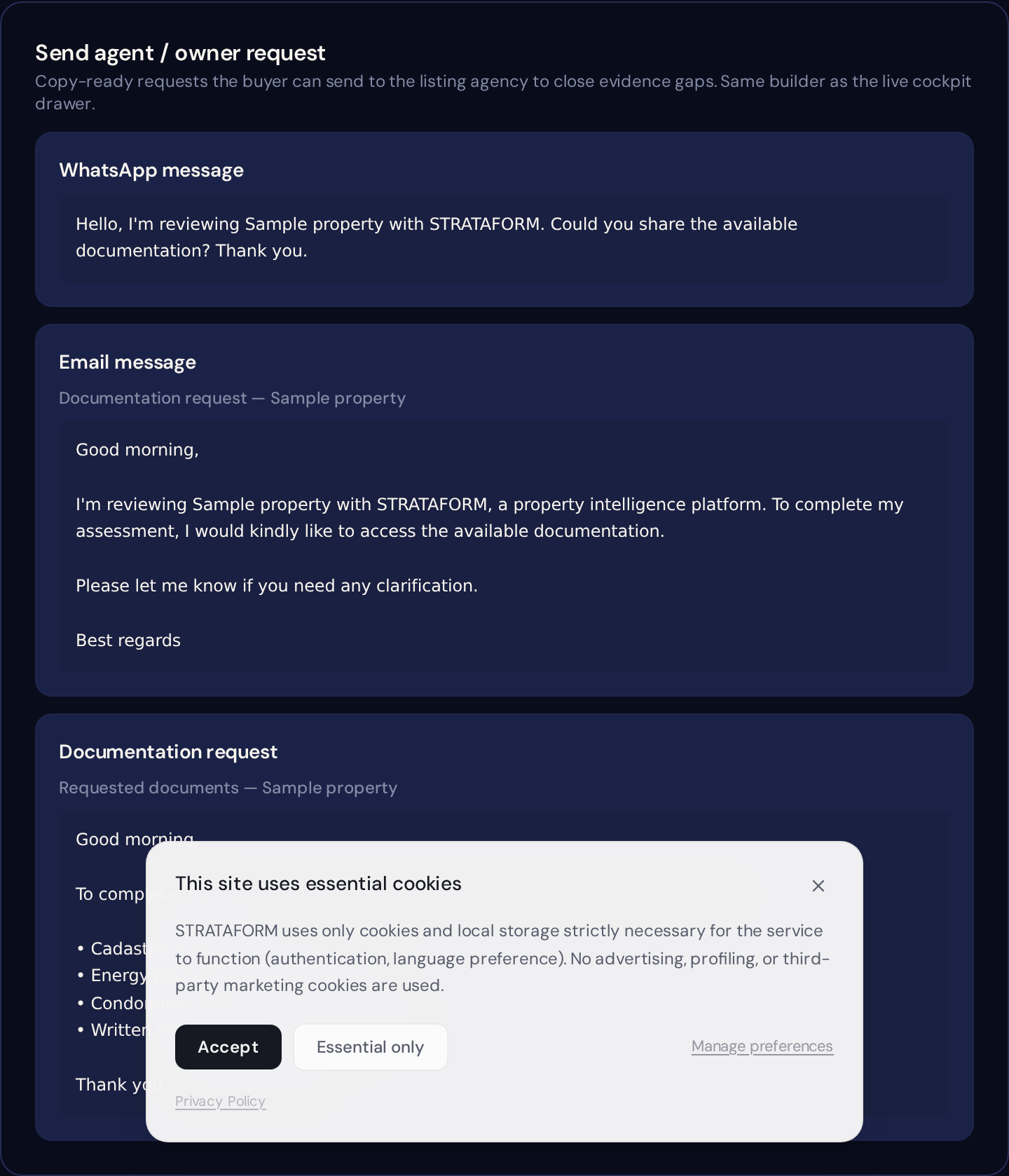 Collaboration workspace — STRATAFORM.app.